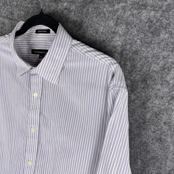 Classic White Striped Men's Shirt. It's a nice shirt but small for me. - Picture 5 of 16